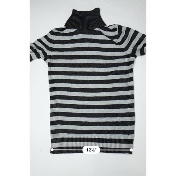 Express Design Studio Gray Striped Turtleneck Sweater Washable sz Small - Picture 6 of 11